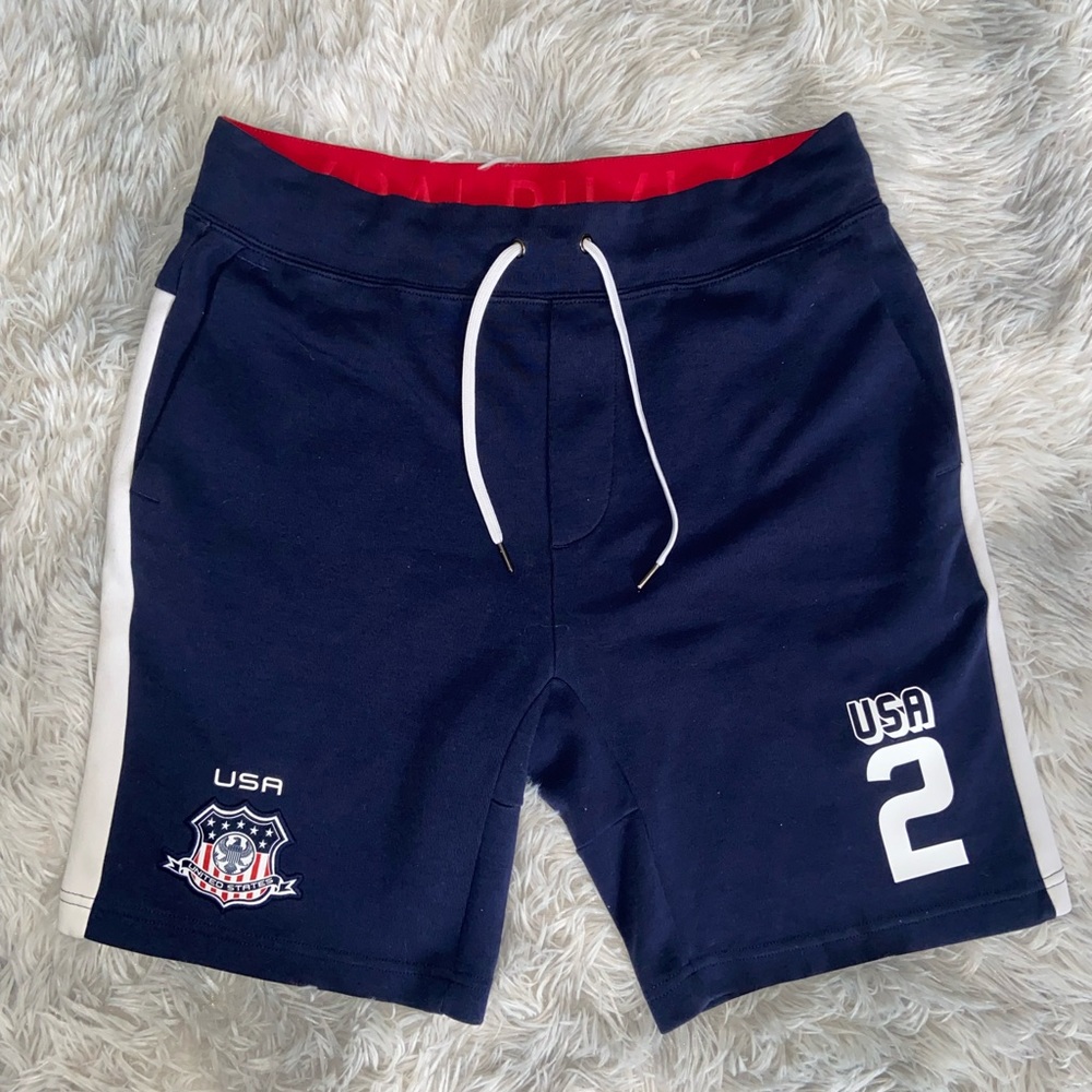 POLO RALPH LAUREN Men’s Shorts USA sweatpant material with drawstring